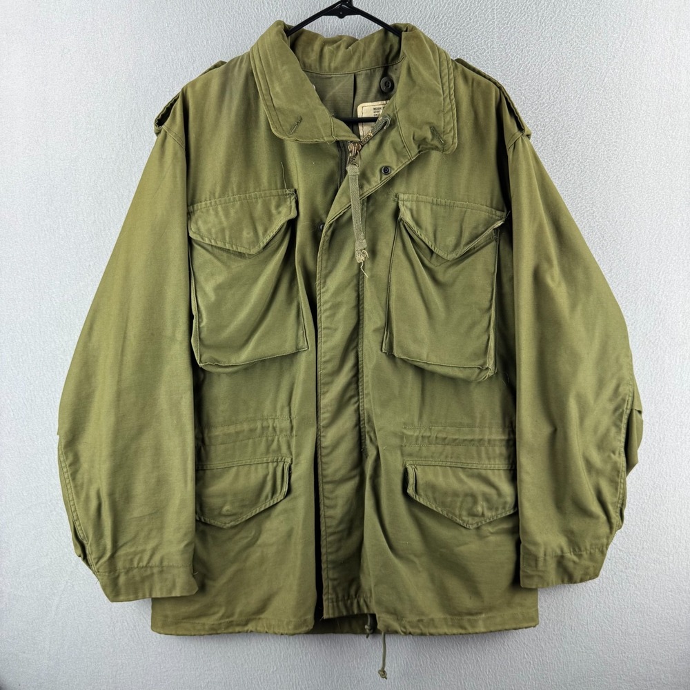 Vintage M-65 Jacket Mens Medium Reg 80s Coat Cold Weather Field OG 107 Alpha Ind
